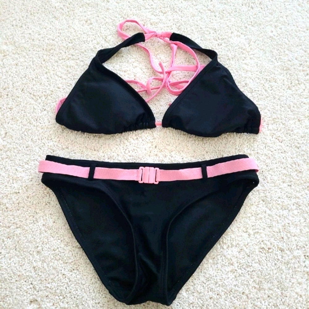 Black and pink bikini